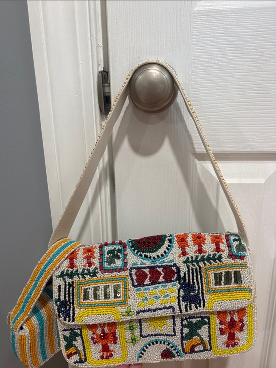 Handbags - Beaded Embroidered Multicolor Shoulder Bag
